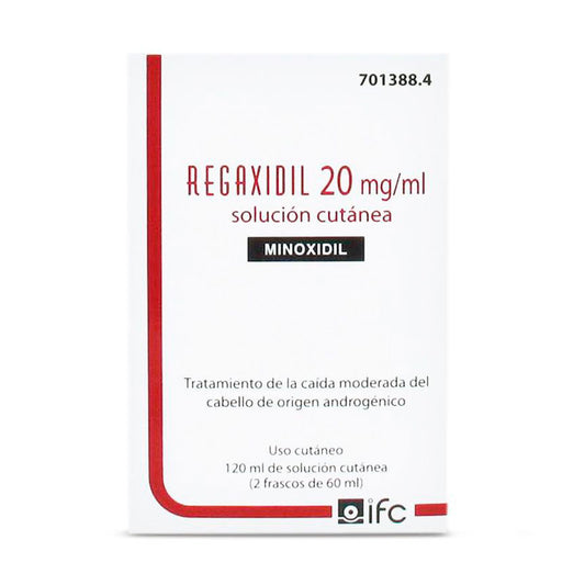 Regaxidil 20 Mg/ ml Solución Cutánea 2 Frascos de 60 ml
