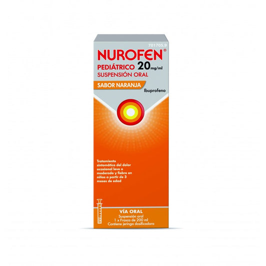 Nurofen Pediátrico 20 mg/ml Suspensión Oral Naranja, 200 ml