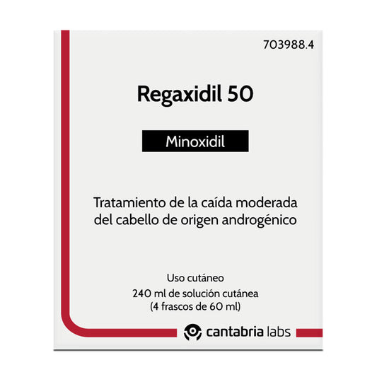 Regaxidil 50 mg/ml Solución Cutánea 4 Frascos de 60 ml