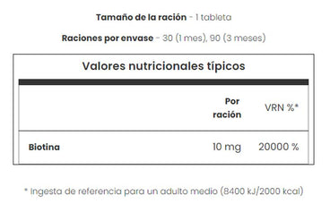 Myvitamins Biotin , 90 tabletas