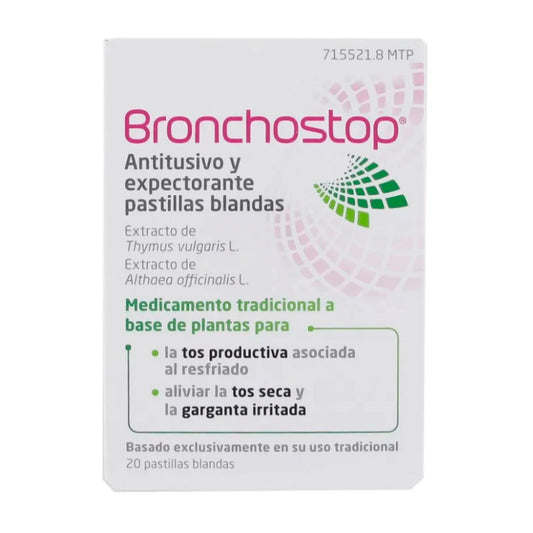 Bronchostop Antitusivo y Expectorante, 20 Pastillas Blandas