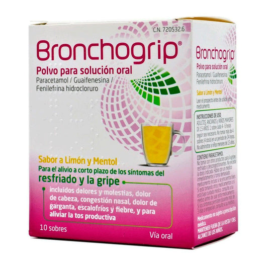 Bronchogrip Solucion Oral, 10 Sobres en Polvo