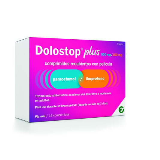 Dolostop Plus 500 mg/150 mg, 16 Comprimidos
