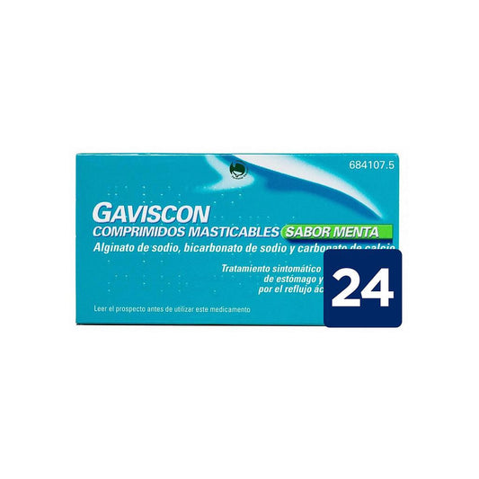 Gaviscon comprimidos Masticables Sabor Menta - 24 comprimidos Masticables.