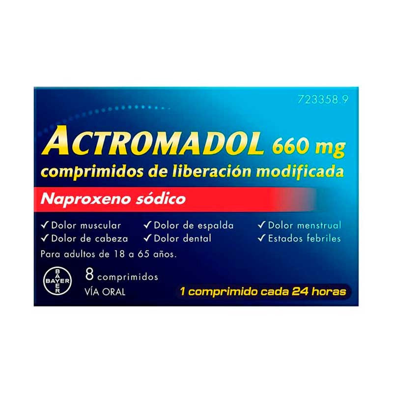 Actromadol 660 mg 8 comprimidos de Liberación Modificada