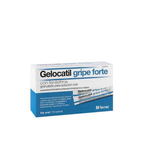 Gelocatil Gripe Forte con Fenilefrina, 10 sobres Granulado Solucion Oral