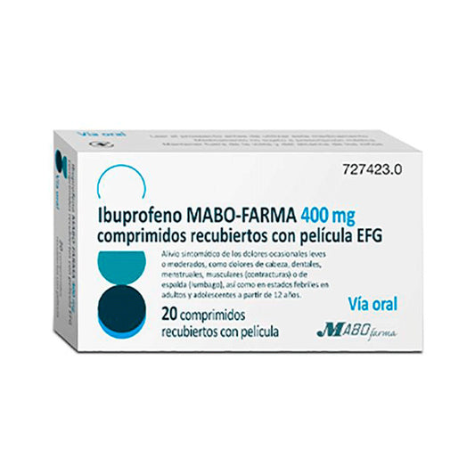 Ibuprofeno Mabo-Farma 400 mg comprimidos Recubiertos con Pelicula Efg, 20 comprimidos