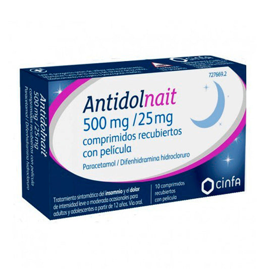 Antidolnait 500 mg/ 25mg, 10 Comprimidos