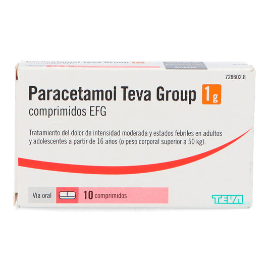 Paracetamol Teva Group 1 gr, 10 comprimidos