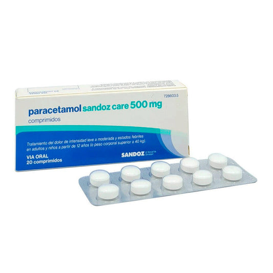 Paracetamol Sandoz Care Efg 500 mg, 20 comprimidos