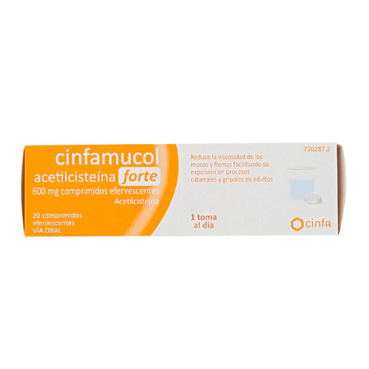 Cinfamucol Acetilcisteina Forte 600 mg, 20 comprimidos Efervescentes