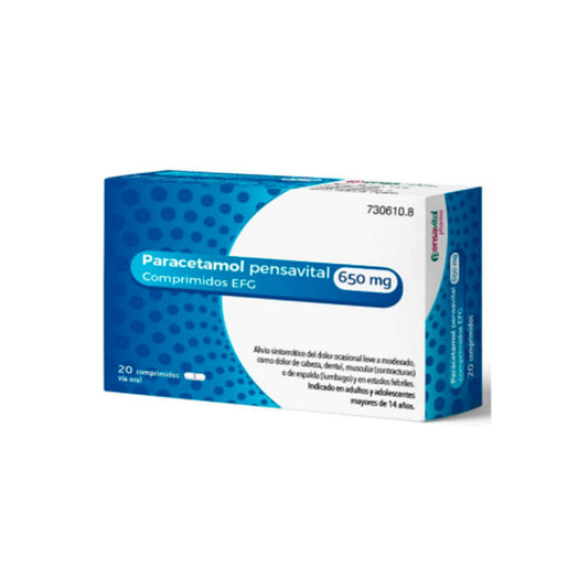Paracetamol Pensavital Efg 650 mg, 20 comprimidos