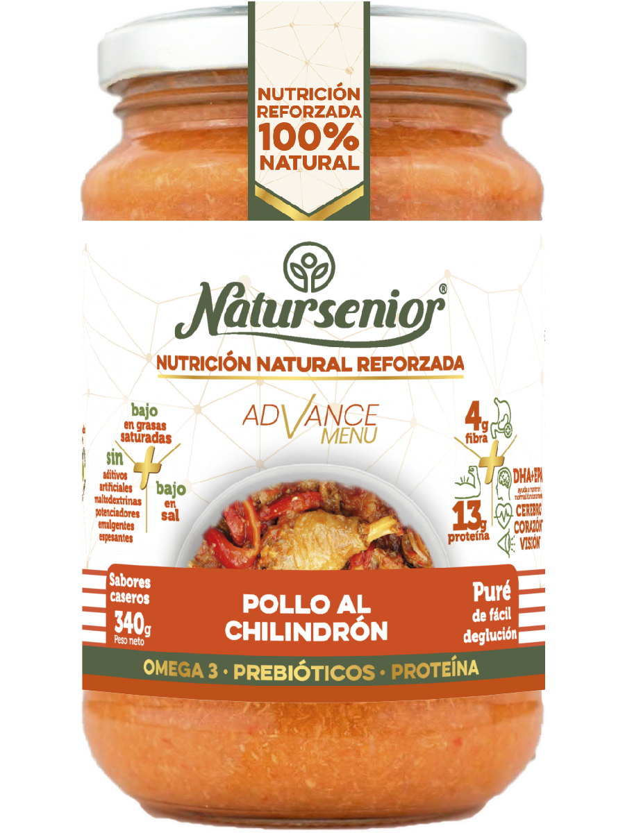 Natursenior Puré Adultos Pollo Al Chillindrón Con Omega 3 Dha+Epa, Prebióticos Y Proteínas. , 340 gr