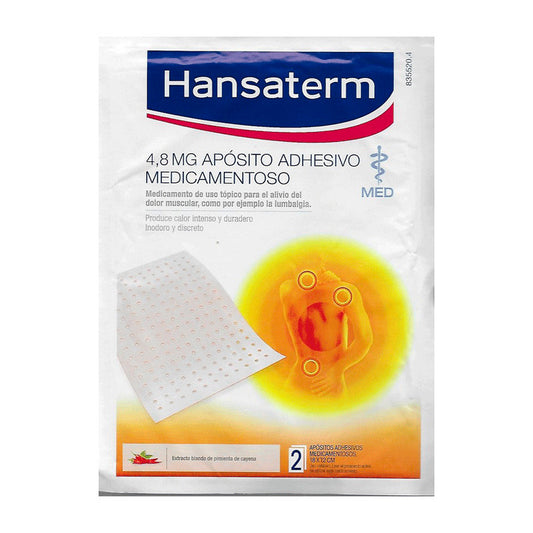 Hansaterm 4,8 mg Apósito Adhesivo Medicamentoso, 2 Adhesivos 12x18cm