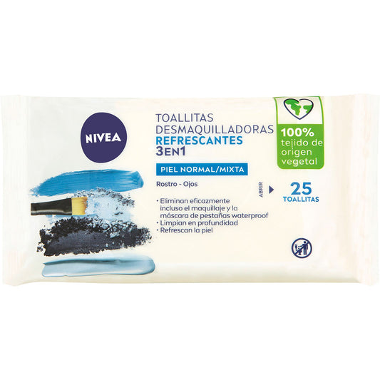 NIVEA Toallitas Desmaquilladoras Biodegradables Refrescantes (Piel Normal/Mixta)