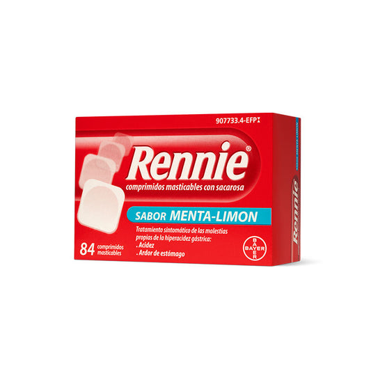 Rennie 84 Comprimidos Masticables con Sacarosa Menta-Limón