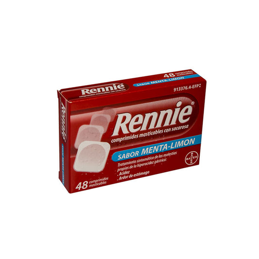 Rennie 48 Comprimidos Masticables con Sacarosa Menta- Limón