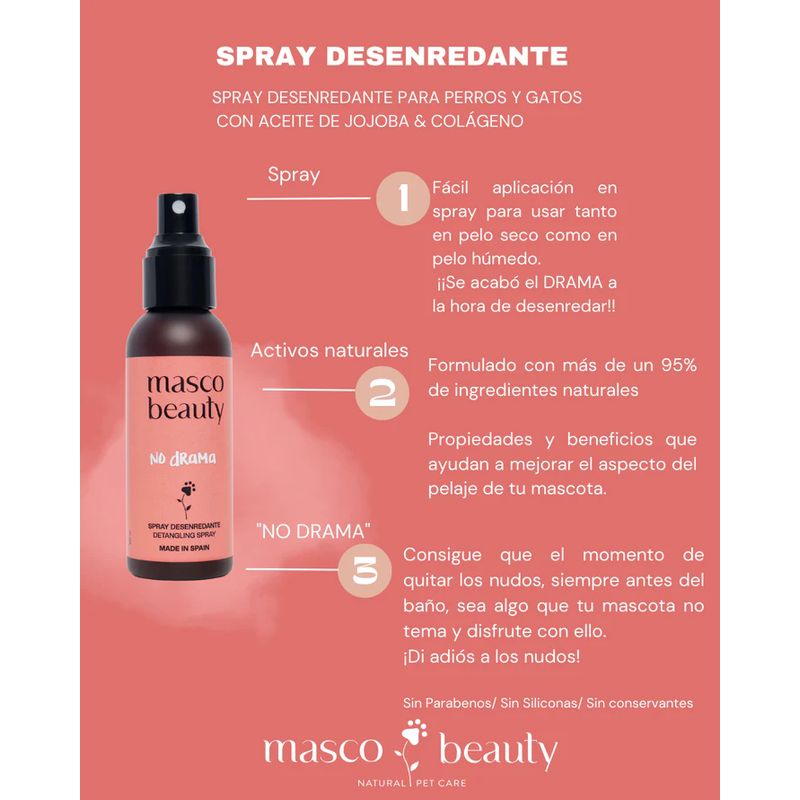 Masco Beauty Spray Desenredante No Drama, 100ml