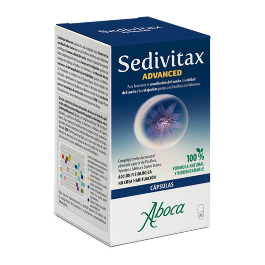 Aboca Sedivitax Advanced Cápsulas Conciliación Y Calidad Del Sueño, Relajación, Con Melisa, Pasiflora, 30 capsulas