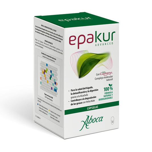Aboca Epakur Advanced Salud Del Hígado, Detoxificación Y Degradación De Grasas, Con Alcachofa Y Yerba Mate, 50 capsulas