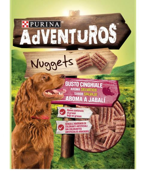 Adventuros Canine Nuggets Jabali Salvaje 6X90Gr, snack para perros