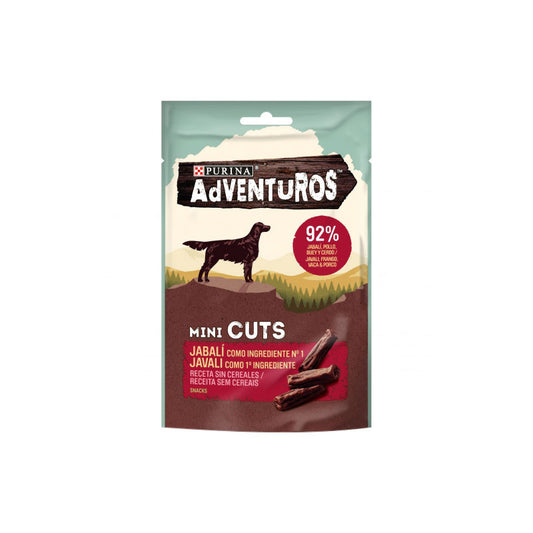 Adventuros Mini Cuts Wild Boar 7X70Gr, snack para perros