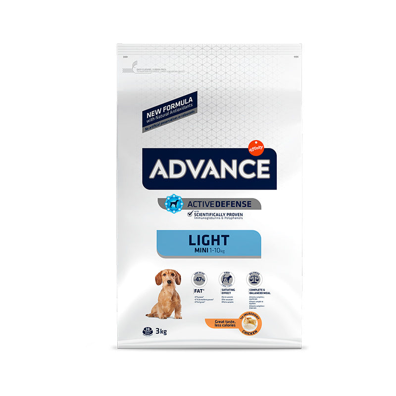 Advance Canine Adult Light Mini Pollo 3Kg, pienso para perros