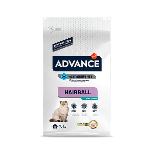 Advance Feline Adult Esterilizado Hairball 10Kg, pienso para gatos
