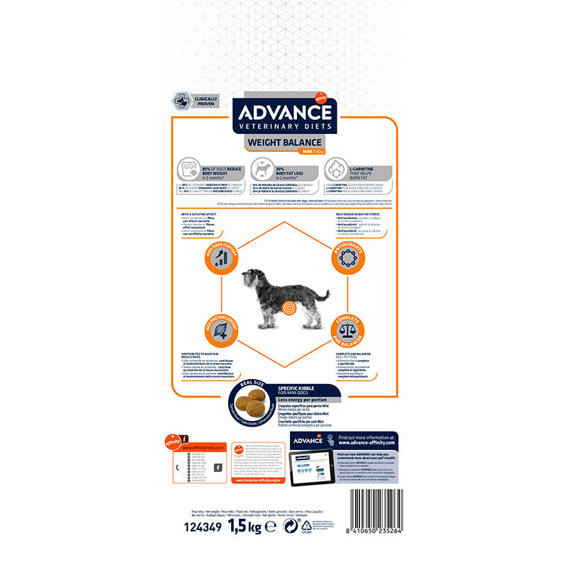 Advance Vet Canine Adult Weight Balance Mini 1,5Kg, pienso para perros