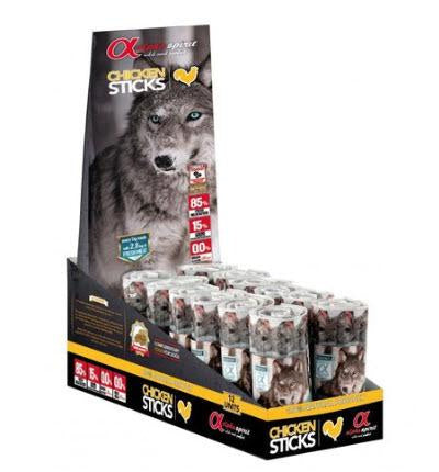 Alpha Spirit Canine Ristra Pollo Caja 12X160Gr, snack para perros