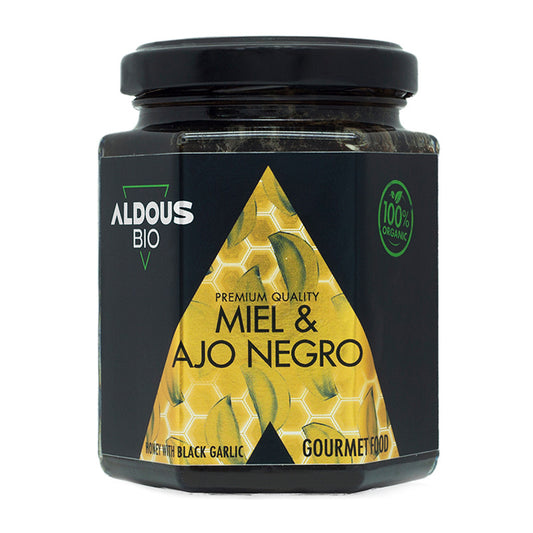 Aldous Bio Auténtica Miel Ecológica con Ajo Negro Ecológico, 240 G