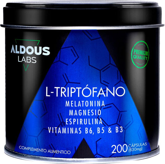 Aldous Labs L-Triptófano Premium Melatonina 1,78 mg Magnesio, 200 cápsulas Vegetales