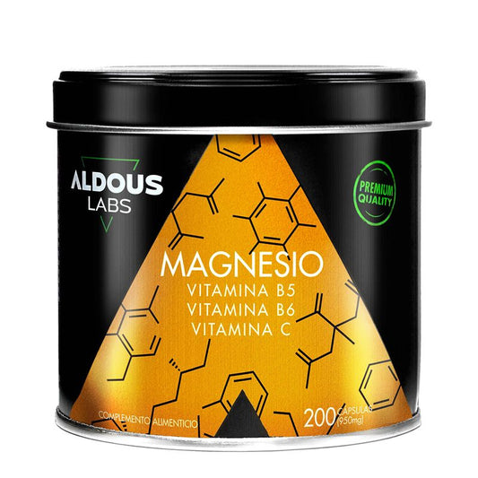 Aldous Labs Complemento Alimenticio Magnesio Con Vitamina C, B5 Y B6 , 200 capsulas