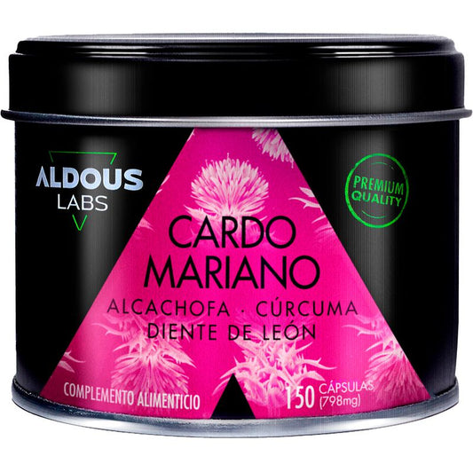 Aldous Labs Complemento Alimenticio Cardo Mariano Con Alcachofa, Cúrcuma, Diente De León Y Desmodium , 150 capsulas