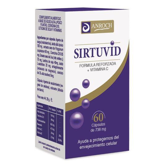 Anroch Sirtuvid Antioxidante Celular , 60 cápsulas