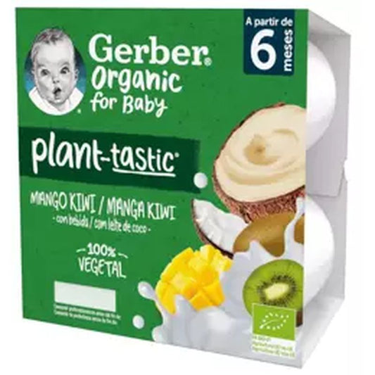 Gerber Milkies Orgánico Plant-Tastic Mango Kiwi , 4x90g