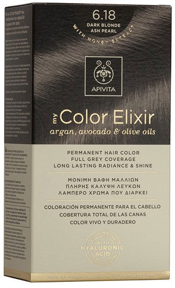 APIVITA Tinte My Color Elixir N 6.18 Rubio Oscuro Ceniza Perlado