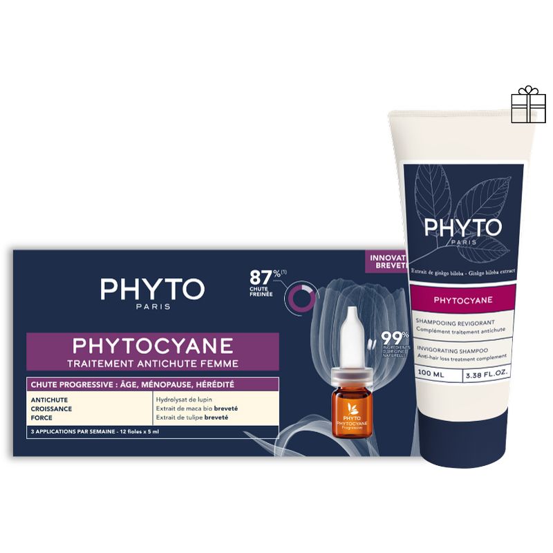 Phyto Phytocyane Mujer Caída Progresiva Pack Ampollas+Champú