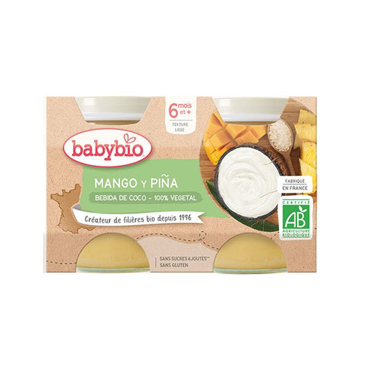 Babybio Yogur Coco Mango Piña - 2X130 gr