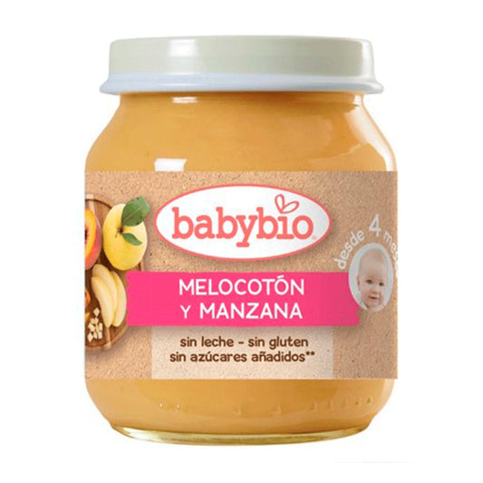 Babybio Melocoton-Manzana, 130 gr