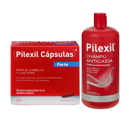 Pilexil Pack  Anticaida  forte (Capsulas forte 100 + champú anticaida 900 ml)