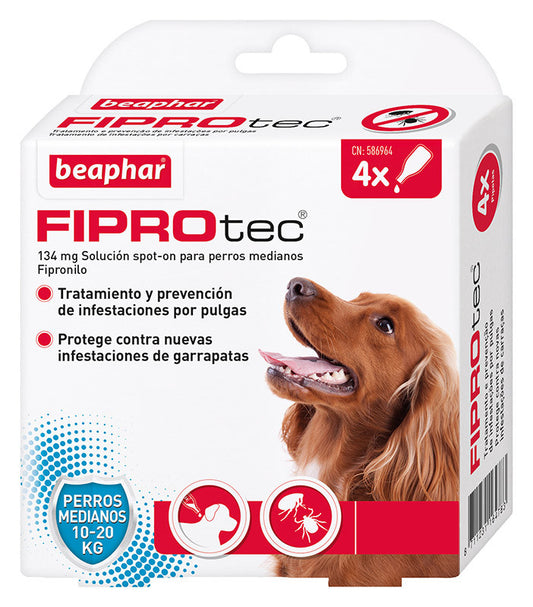 Beaphar Fiprotec Spot On Perro Med. 10-20Kg 4 Pip x 1,34 ml