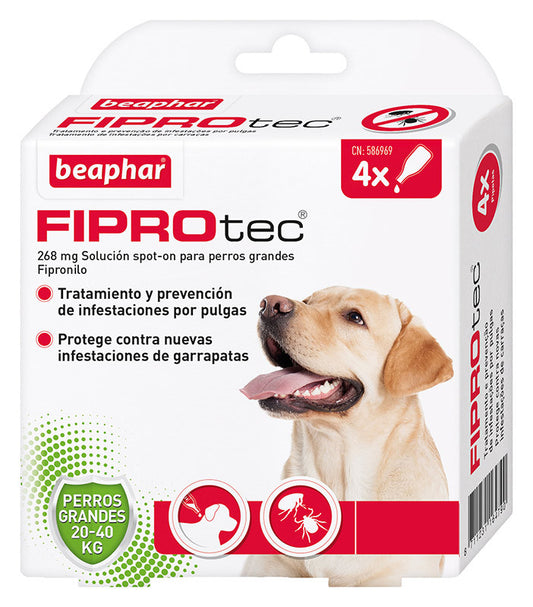 Beaphar Fiprotec Spot On Perro Grande 20-40Kg 4 Pip x 2,68 ml
