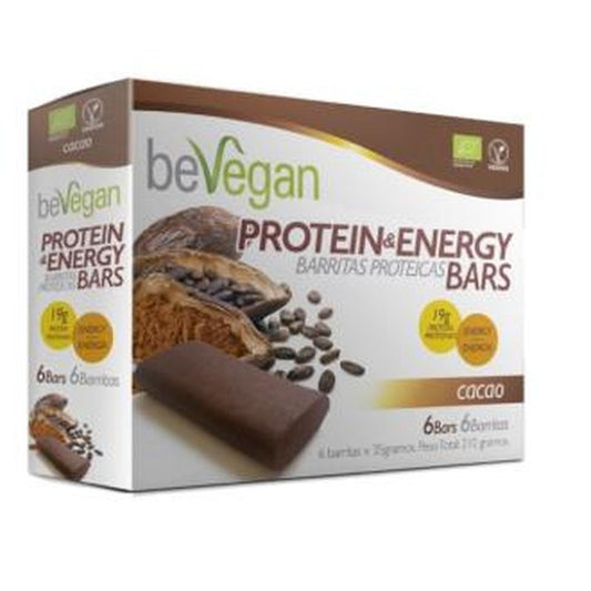 Bevegan Barritas Proteicas-Energy Cacao 6Uds. Bio Sg Vegan 