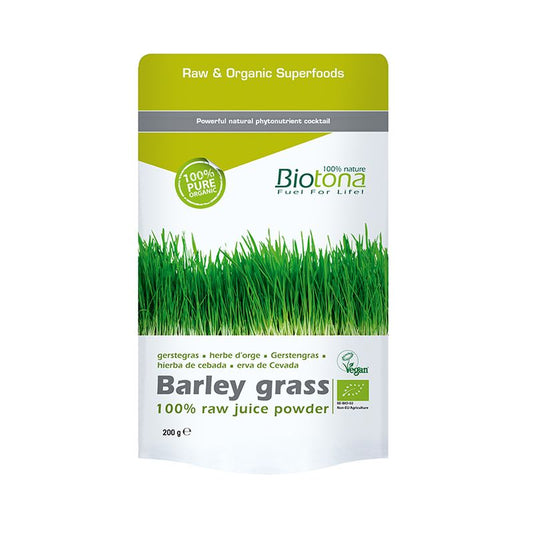 Biotona Hierba Cebada Polvo Barley Grass Raw Juice Powder 