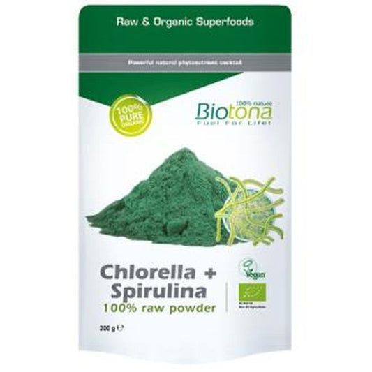 Biotona Chlorella Spirulina Raw 200Gr. Bio