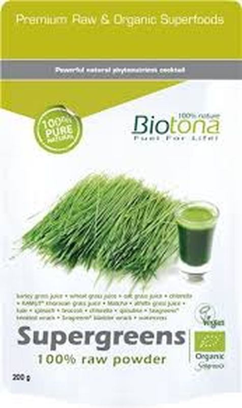 Biotona Supergreens Raw Powder, 200 Gr      