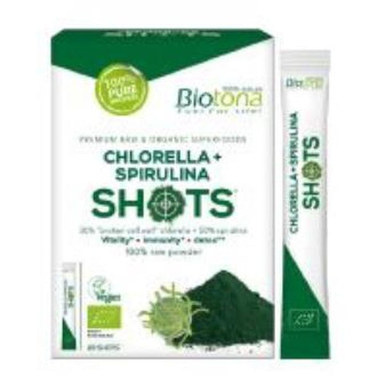 Biotona Chlorella+Espirulina Raw 20Shots. Bio Sg Vegan