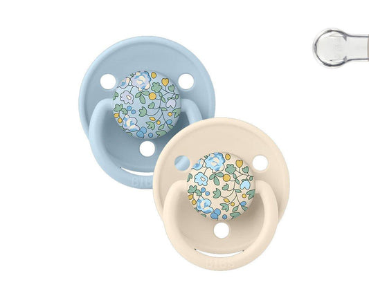 Bibs Liberty 2 Chupetes De Lux Eloise Baby Blue Mix Silicona 