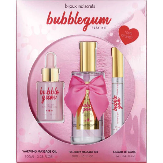 Bijoux Indiscrets Bubblegum Play Kit Con Aceite, Gel & Brillo De Labios 